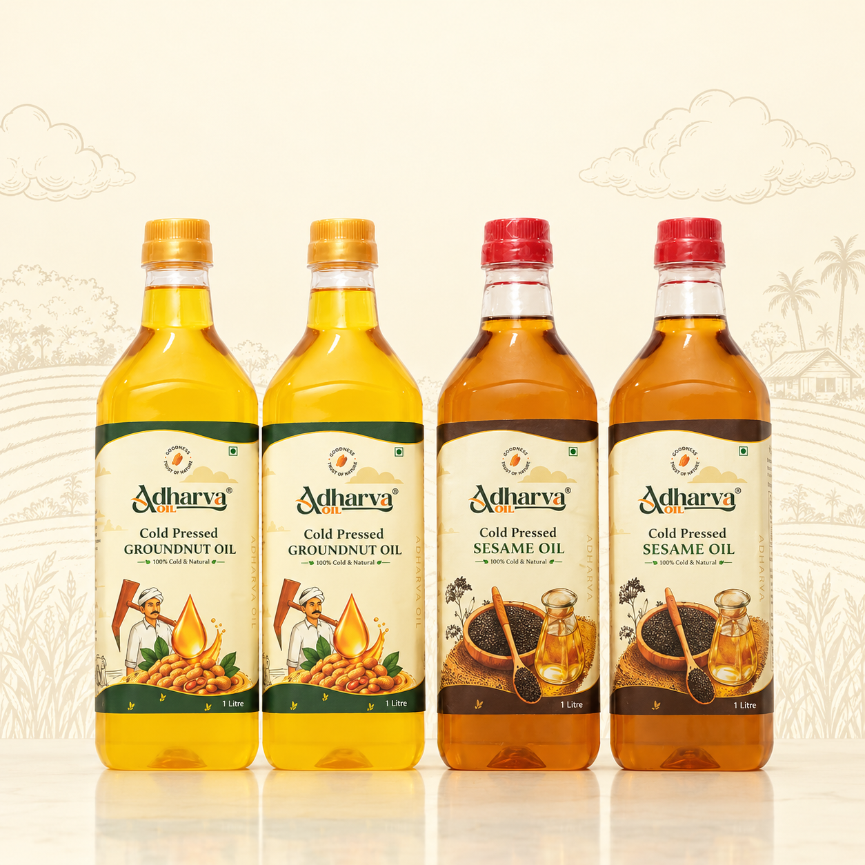 Groundnut Oil-1 litre-2 Bottle |Sesame Oil-1 litre-2 Bottle